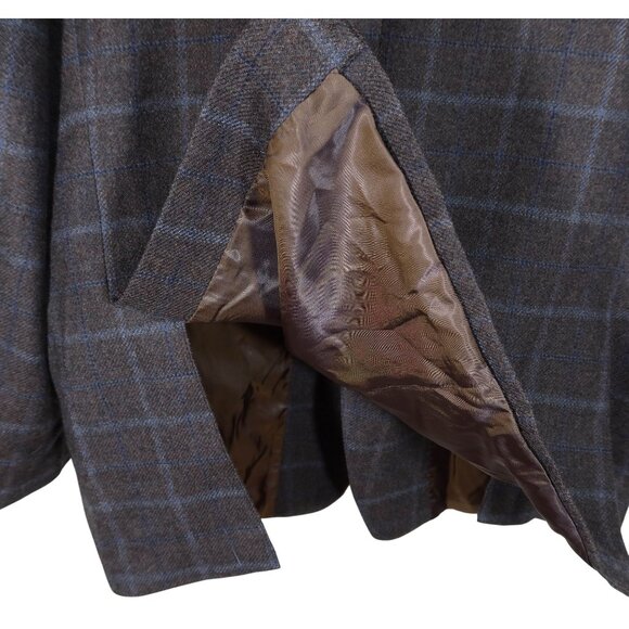 LAUREN RALPH LAUREN 100% Wool Plaid 2 Button Blazer 44R Charcoal Blue Preppy - Picture 6 of 11